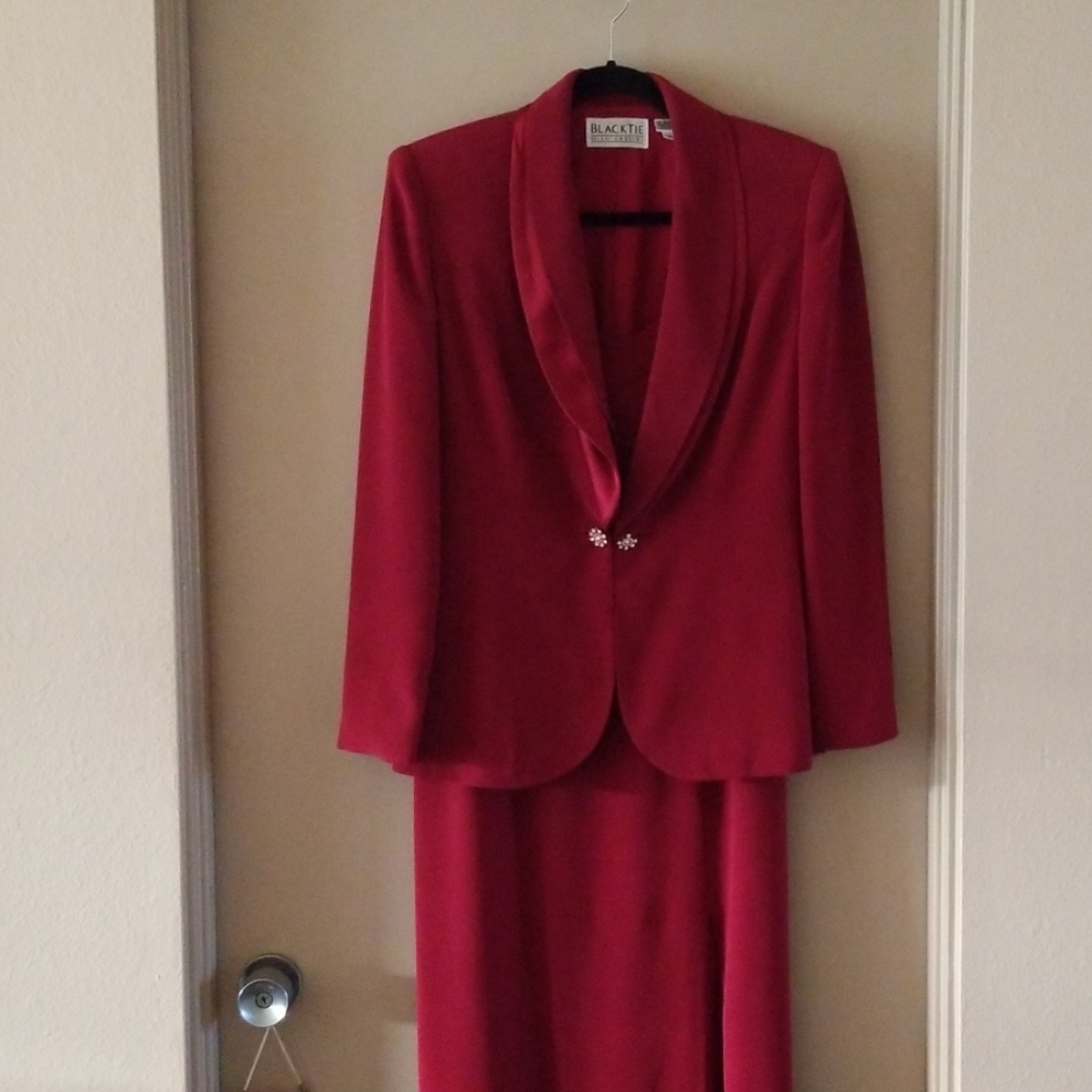 Oleg Cassini  BlackTie Dress and coat